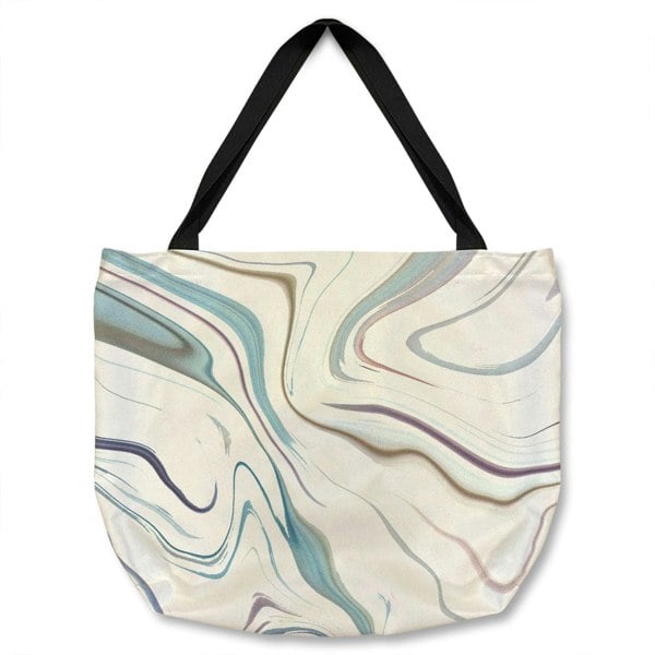 Benjamin Tate Design Blue Rippled Marble Tote bag