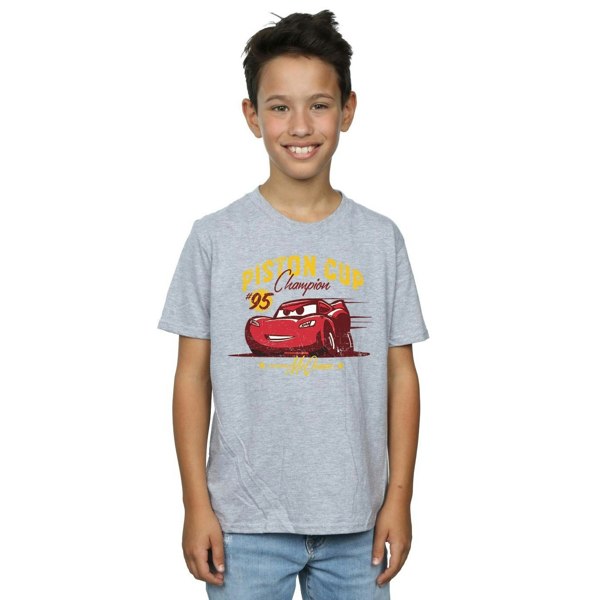 Disney Boys Cars Piston Cup Champion T-Shirt - Sports Grey