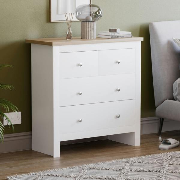 Vida Designs Arlington 2+2 Drawer Chest, Grey