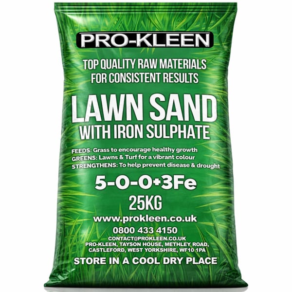 ProKleen Pro-Kleen Professional Lawn Sand 5:0:0 + 3% Iron Fast Greening, Thicker, Healthier & Stronger Grass