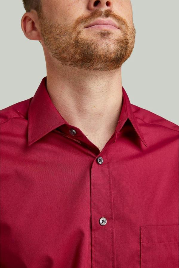 Burgundy Classic Easy Care Long Sleeve Shirt