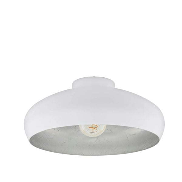 EGLO Mogano 1-Light Vintage White And Silver Ceiling Light