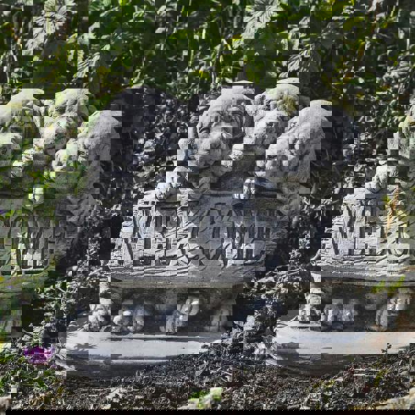 Welcome Dogs Stone Cast Garden Ornament