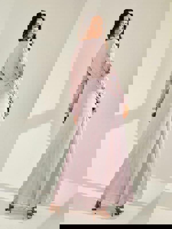 GWD Reena Wrap-Style Purple Maxi Dress