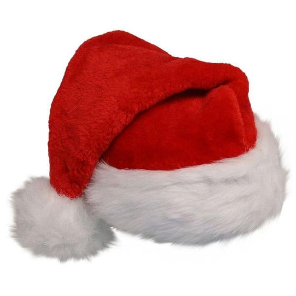 Standard Red Christmas Santa Hat with White Trim and Bobble, Free Size Felt Festive Headwear image 1