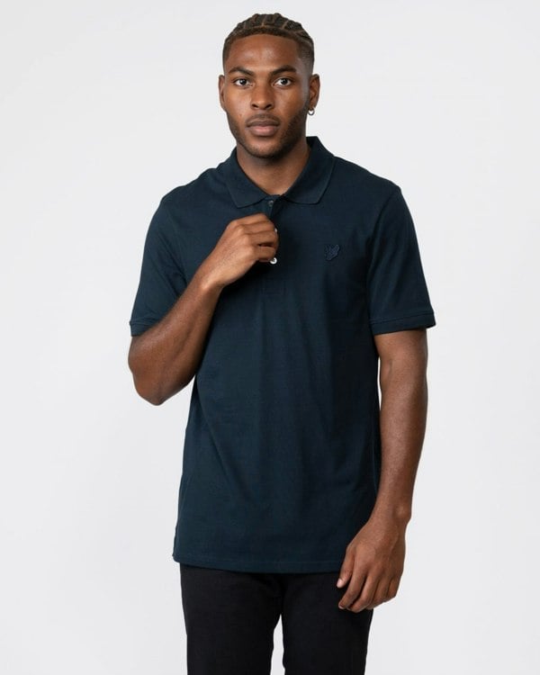 Lyle & Scott Tonal Eagle Mens Polo Shirt - Z271 Dark Navy