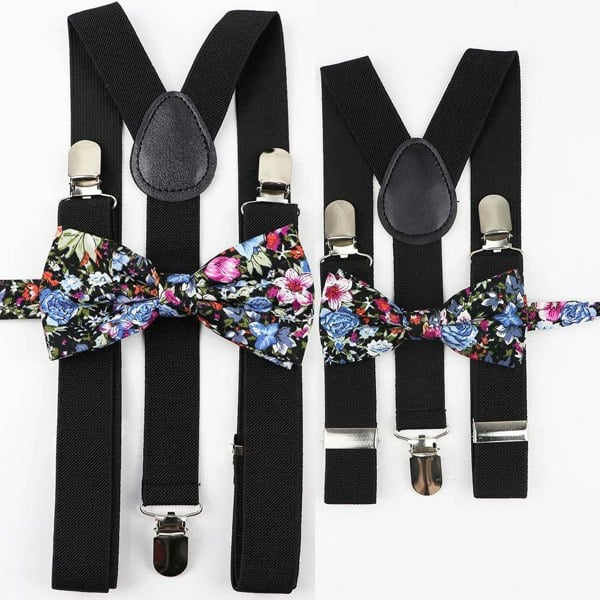 Mr Townsend Suits Me and Mini Me Floral Bow Ties and Braces - Various Colours