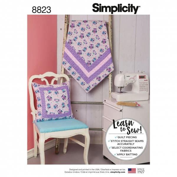 Simplicity Sewing Pattern 8823, Cushions, Quilts One Size - Easy