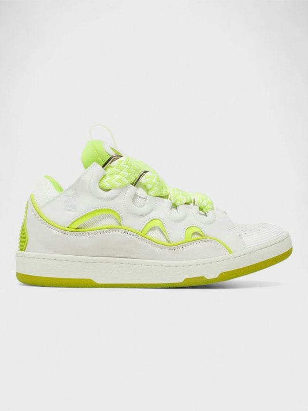 Lanvin Curb Sneakers White Fluo Yellow