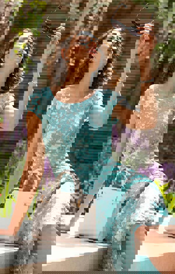 Alie Street London Charlotte Lace Dress - Antique Aqua