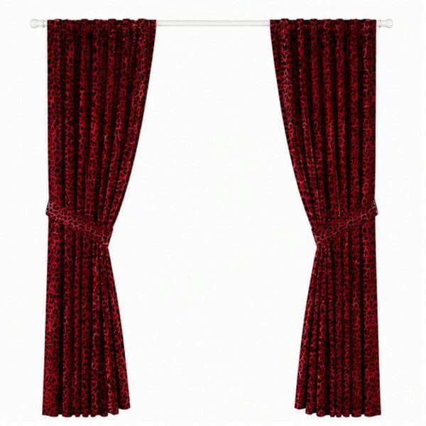 Smart Living Leopard Curtain - Red - 66"x72"