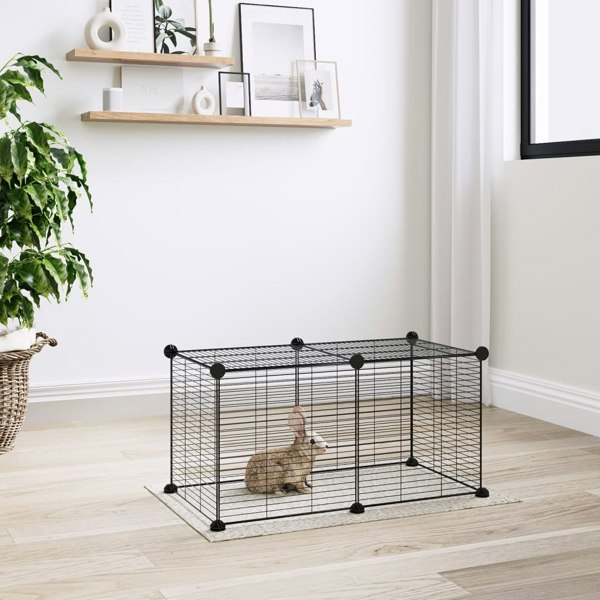 Berkfield 8-Panel Pet Cage Black 35x35 cm Steel
