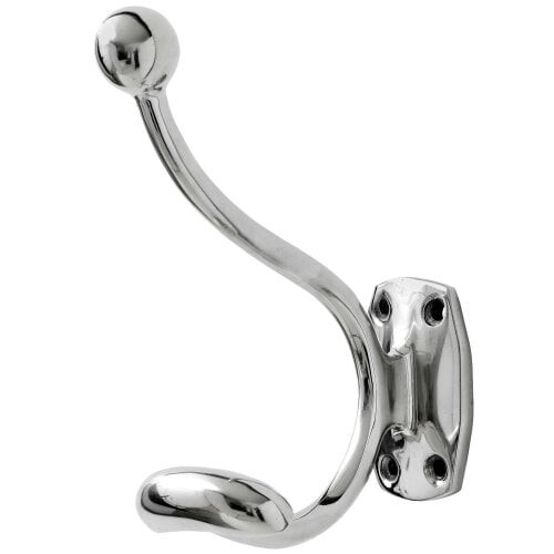Hill Interiors Single Chrome Coat Hanger Hook - Silver
