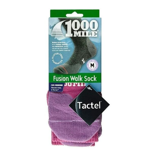 1000 Mile Womens Double Layer Fusion Walking Socks Mauve