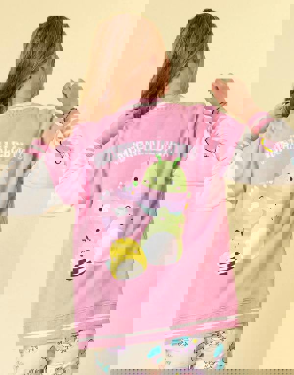 Squishmallows Girls Pink Squish Squad Varsity Jacket