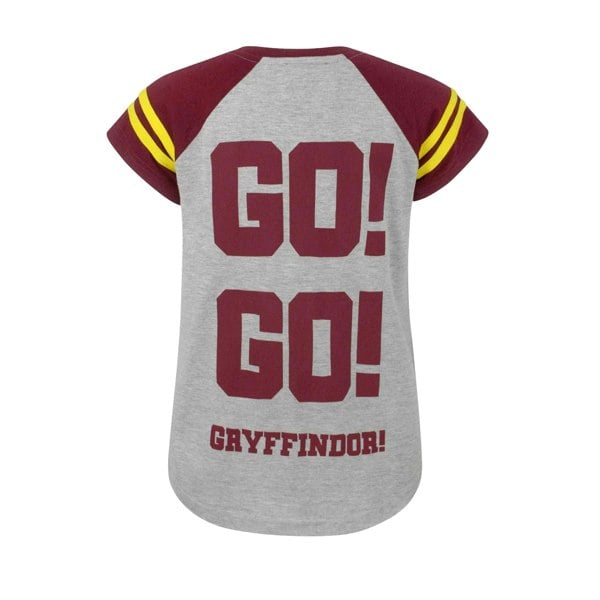 Harry Potter Girls Quidditch Team Captain Short-Sleeved T-Shirt - Grey/Red