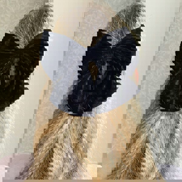 Black Hair Bow Velvet Bow Hair Clip Hair Down