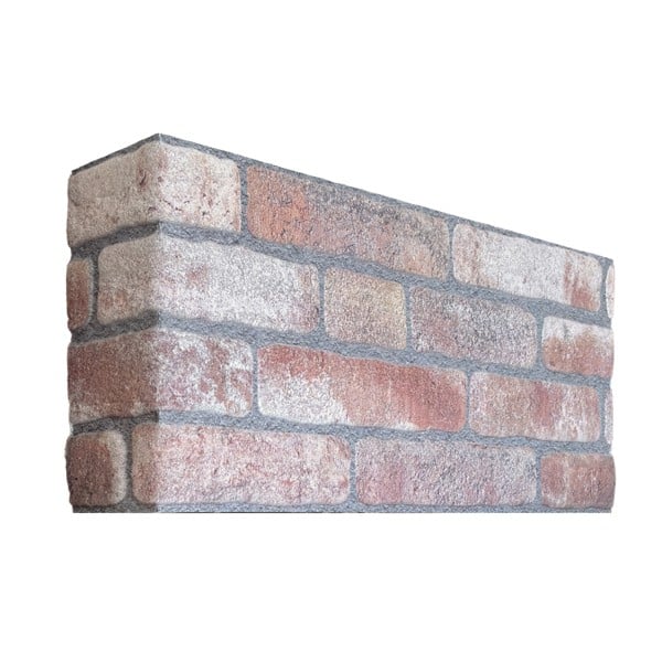 Wallsupply Ultracoustic Rustic Loft Brick Felt, Wall Cladding 3D Interlocking Tiles, 6pcs 1m² White Wash Terracotta Grey