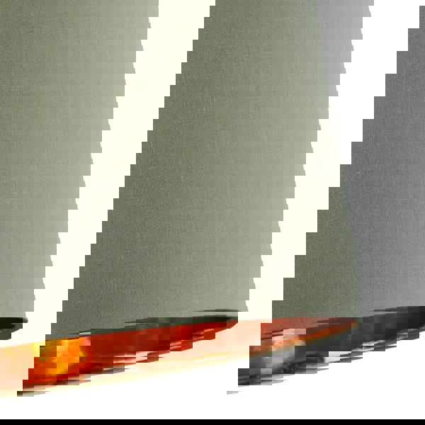 Olive Green Cotton 20" Floor/Pendant Lampshade with Shiny Copper Inner Image 4