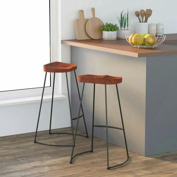 Berkfield Gavin Bar Stools 2 pcs 50x40x78 cm Solid Wood Mango