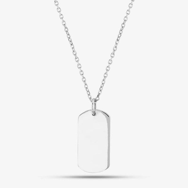 T. H. Baker Engravables- Silver Plain DogTag Pendant P-25357