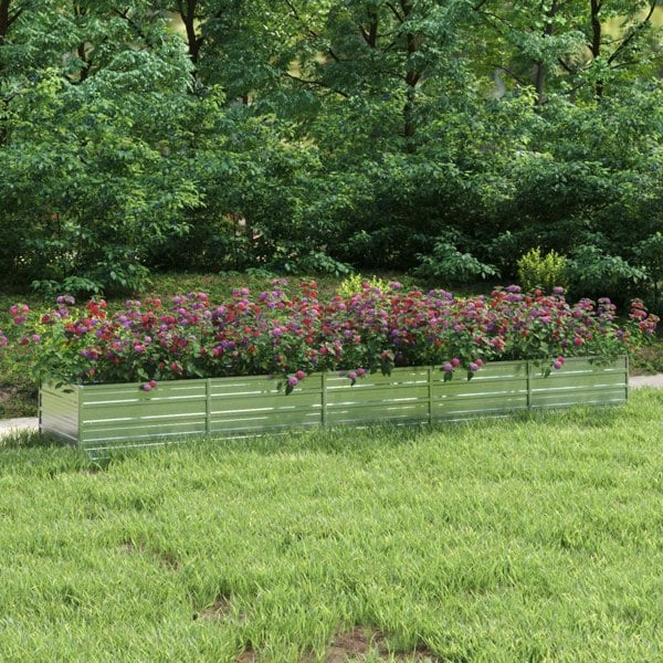 Berkfield Garden Raised Bed 400x80x45 cm Galvanized Steel Silver