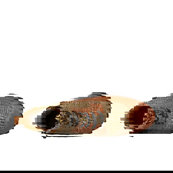 Embassy London Hatter - Tan & Brown Check - Women's Leather Ankle Lace-up Boot with check details