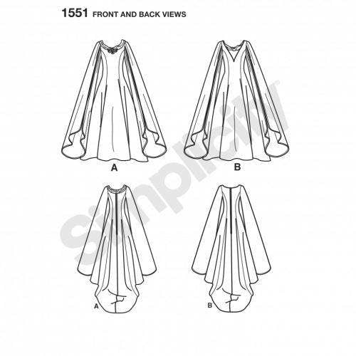 Simplicity Sewing Pattern 1551, Costumes for Women, 8-10-12-14 - Intermediate
