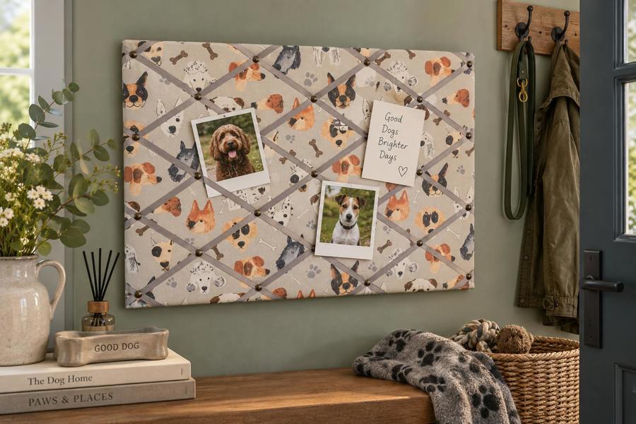 Made in the Mill Notice Board - Portrait Pups Grey