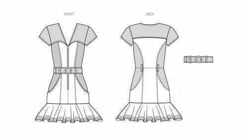 Know Me Sewing Pattern 2066, Dresses for Women, H5 (6-8-10-12-14) - Intermediate