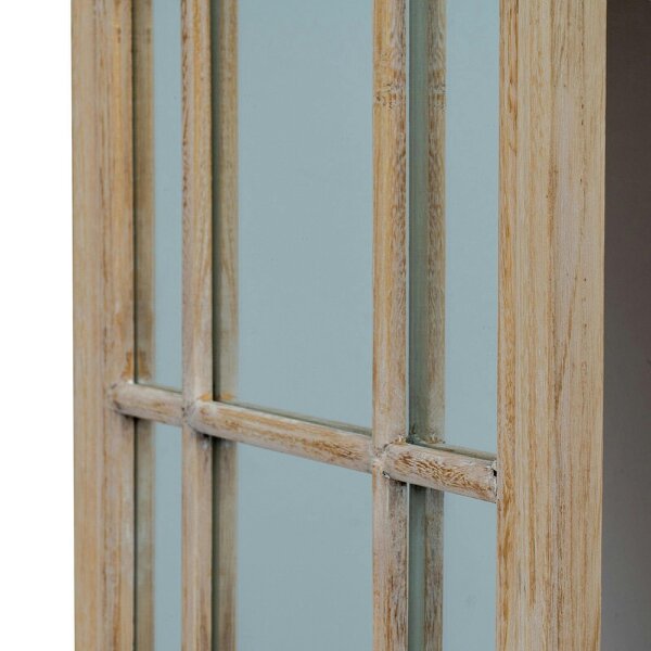 Wyld Haus Slim Tall Natural Wood Arched Panel Window Mirror