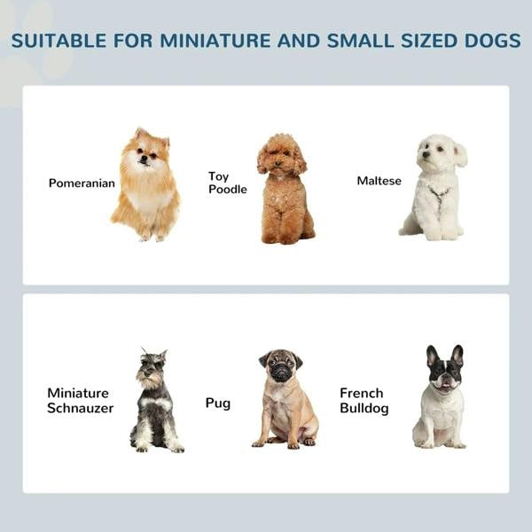 White raised pet feeder with two stainless bowls for small dog sizes