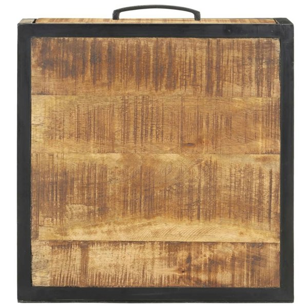 Berkfield Bedside Cabinet 40x40x35 cm Rough Mango Wood
