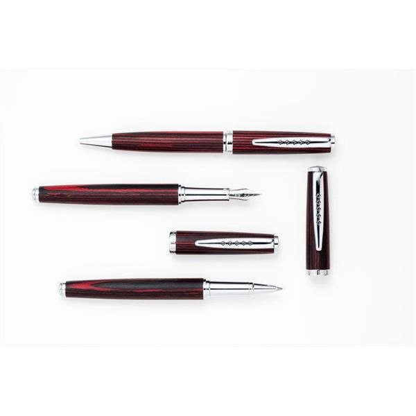 Tom Hessin Edinburgh Collection Forth Bridge Red Rollerball Pen With Chrome Trim