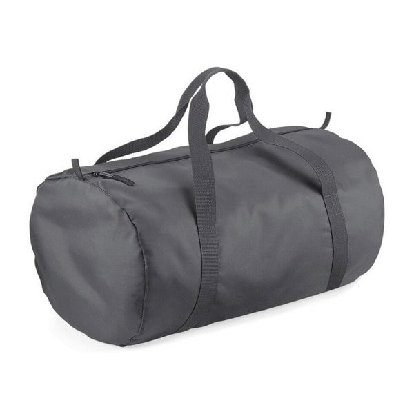 BagBase Packaway Barrel Bag / Duffle Water Resistant Travel Bag (32 Litres) - Graphite Grey/ Graphite Grey