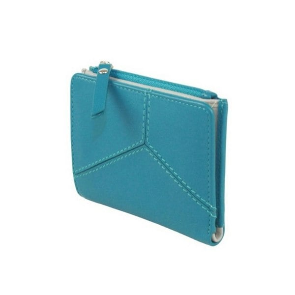 Eastern Counties Leather Kiri Leather Purse - Turquoise/Light Grey