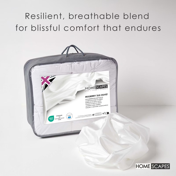 HOMESCAPES Mulberry Silk 13.5 Tog Duvet
