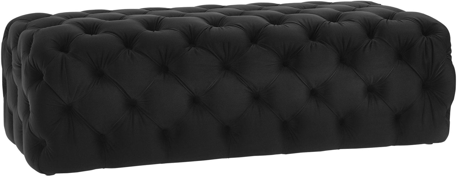 Furniture Edit Kaylee Black Velvet Ottoman