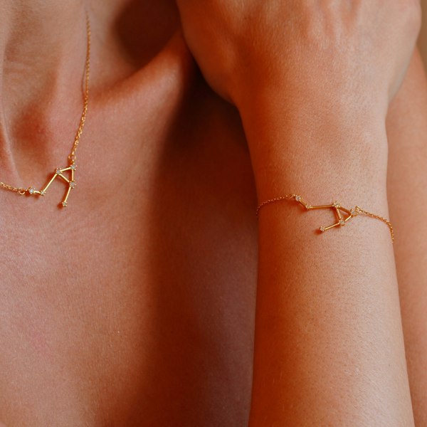 Gold Trip Libra Zodiac Constellation Bracelet