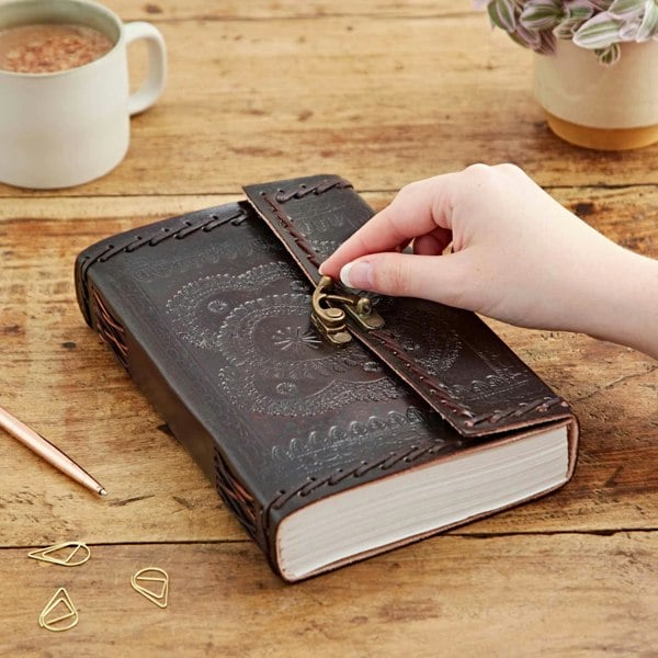 Paper High Indra Extra Large Embossed & Stitched Leather Journal