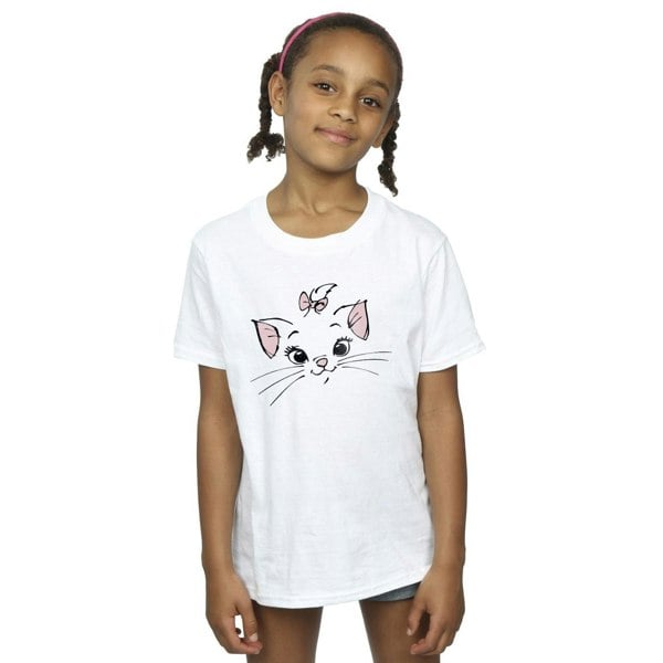 Disney Girls Classics Marie Face Pocket Cotton T-Shirt - White