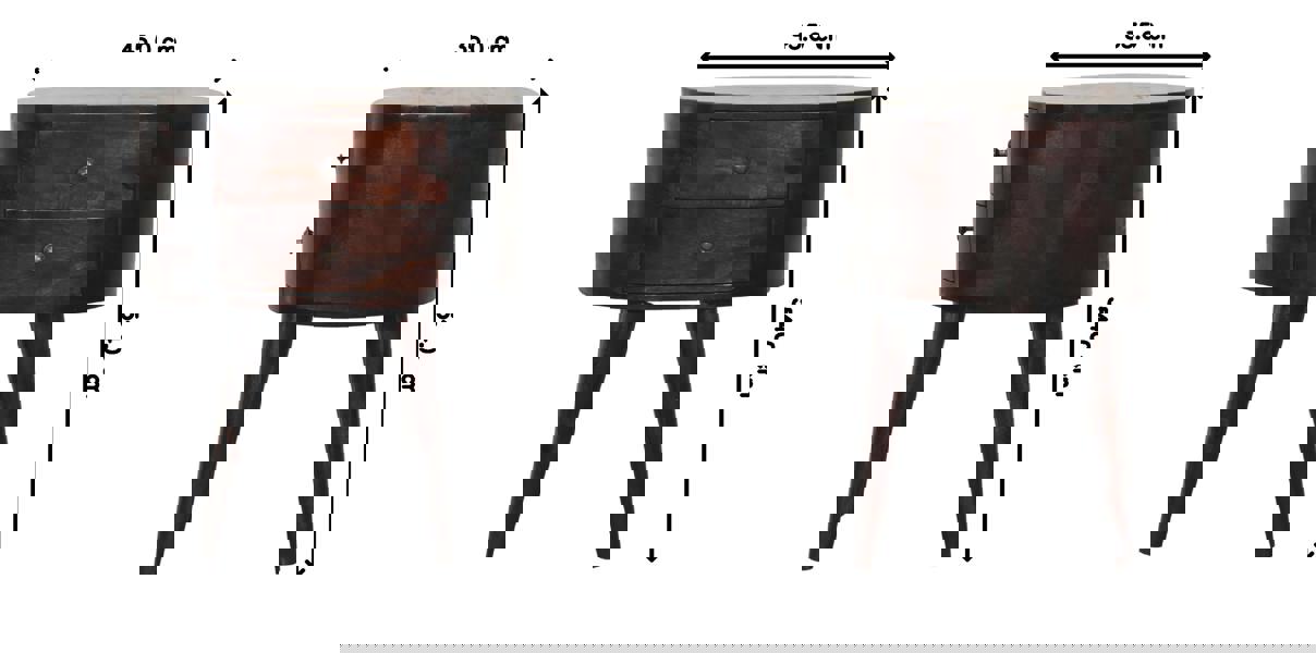 Artisan Furniture Light Walnut Rounded Bedside Table