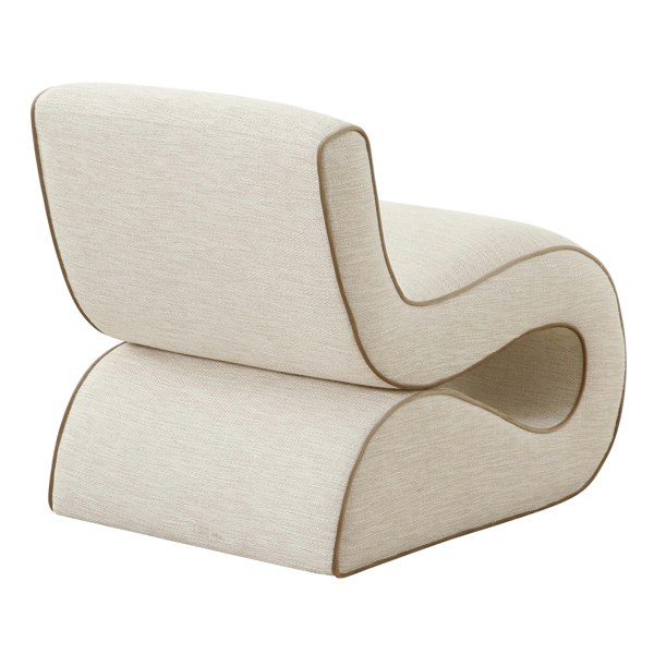 Furniture Edit Senna Cream Basketweave Accent Occasional Chair