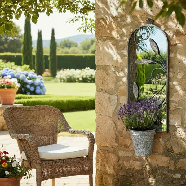 64CM WALL MIRROR WITH SINGLE PLANTER