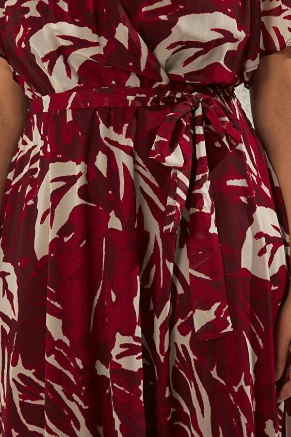 WOVCOR Patterned Chiffon Wrap Dress