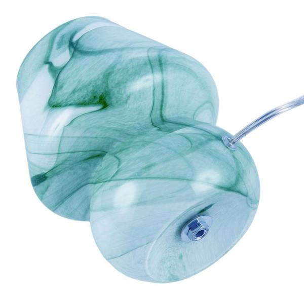 Modern Mini Mushroom Glass Table Lamp with Blue Teal Effect Pattern Image 5