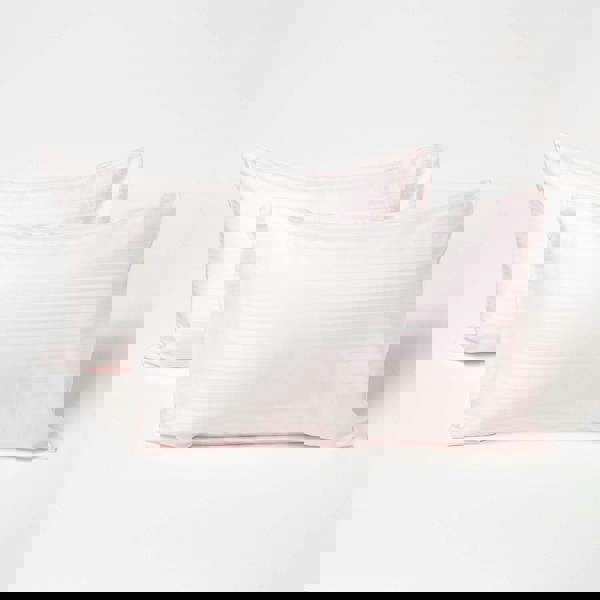 HOMESCAPES Silky 330 TC Egyptian Cotton Satin Stripe Kids' Pillowcases – 40 x 60 cm, 2 Pack