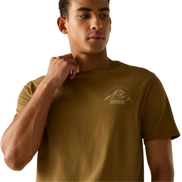 Regatta Mens Cline IX Original Outdoor Back Print T-Shirt - Rich Tan - 