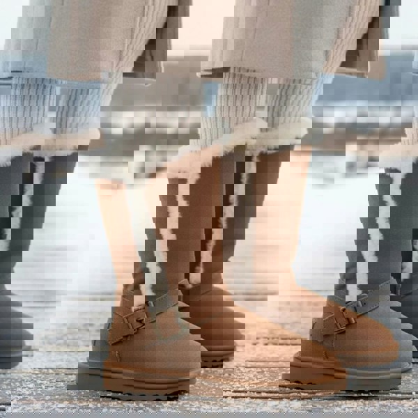 Leather Company Redwood - Women's Brown Sheepskin Suede Winter Boots