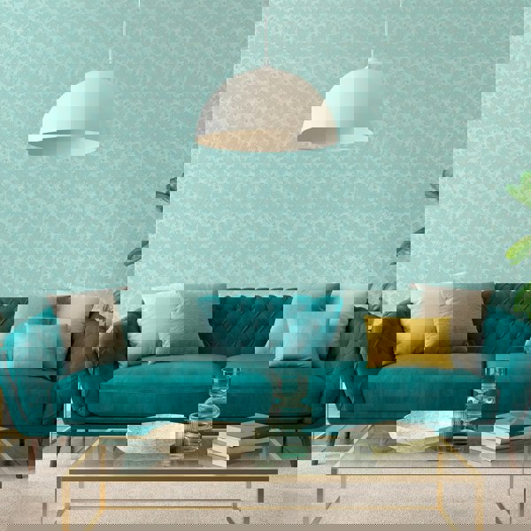 Hoopla Walls Paisley - Blue 10m Wallpaper